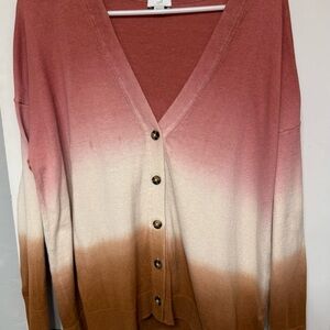 J. Jill Pink and Cream Gradient Cardigan